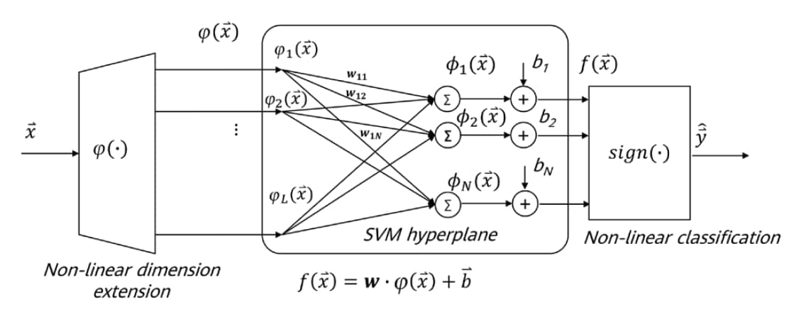 A non-linear SVM for binary classification